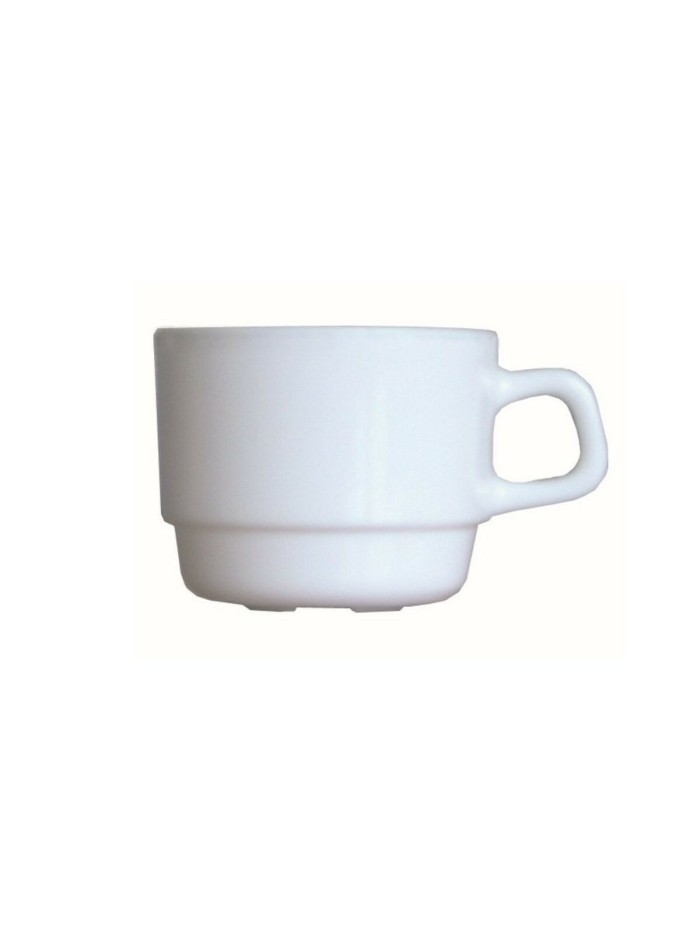 Set of Mugs Arcoroc Restaurant White Glass 190 ml Infusion 12 Units