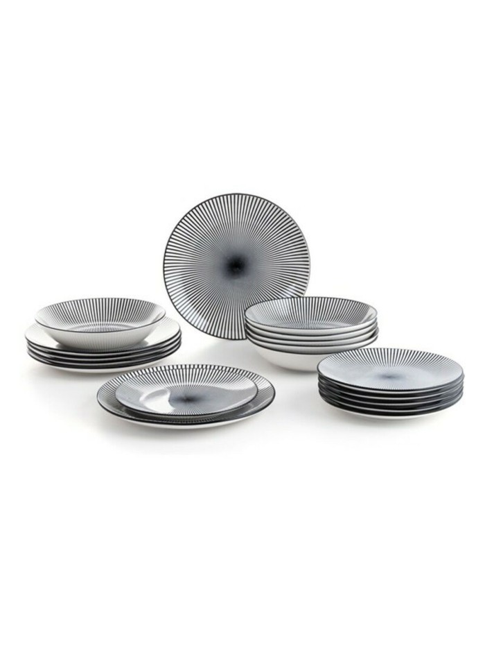 Vajilla Quid Miami Negro Cerámica