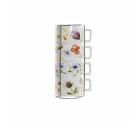 Juego de Tazas de Café DKD Home Decor Multicolor Metal Dolomita 260 ml (4 Piezas)