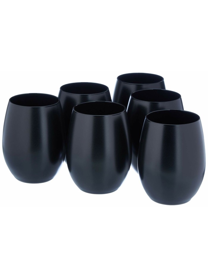 Set de Vasos Chef&Sommelier PRIMARY BLACK Negro Vidrio 360 ml 6 Piezas