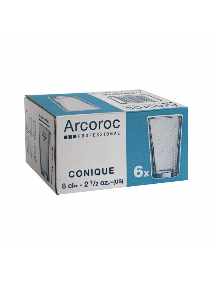 Glass Arcoroc Conique Transparent Glass (6 Units) (8 cl)