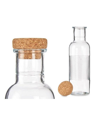 Botella Hoop Transparente 1,07 L Natural Corcho Vidrio