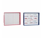 Snack tray DKD Home Decor Blue Coral MDF Wood Mediterranean 40 x 30 x 5 cm (2 Units)