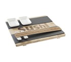Set de Sushi DKD Home Decor Negro Natural Bambú Pizarra Oriental 25 x 22 x 3 cm