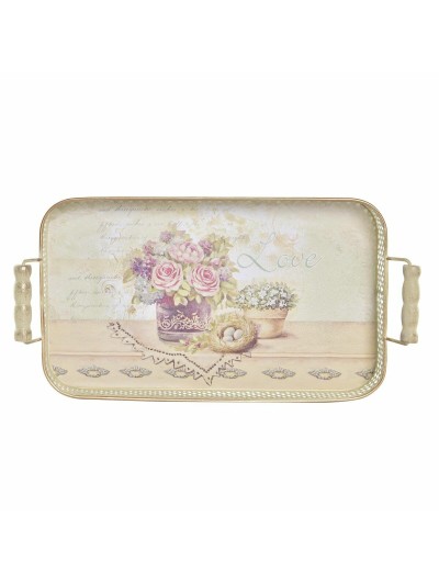 Set of trays DKD Home Decor Pink Metal Aluminium 8 cm 40 x 21 x 8 cm (3 Units)