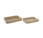 Bandeja de Aperitivos DKD Home Decor Natural Escandinavo 40 x 30 x 5,5 cm (2 Unidades)