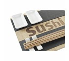 Set de sushi DKD Home Decor Noir Naturel Bambou Ardoise Oriental 25 x 22 x 3 cm