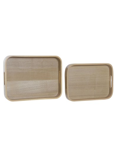 Plateau apéritif DKD Home Decor Naturel Scandinave 40 x 30 x 5,5 cm (2 Unités)