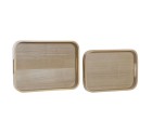 Bandeja de Aperitivos DKD Home Decor Natural Escandinavo 40 x 30 x 5,5 cm (2 Unidades)