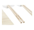 Set de Sushi DKD Home Decor Metal Bambú Blanco Natural Oriental 30 x 40 cm 28 x 22 x 2,5 cm (9 Piezas)