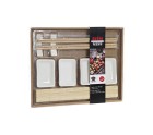Set de Sushi DKD Home Decor Metal Bambú Blanco Natural Oriental 30 x 40 cm 28 x 22 x 2,5 cm (9 Piezas)