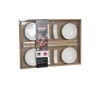 Set de Sushi DKD Home Decor Bambú Gres Blanco Natural Oriental 27,3 x 20,3 x 2,5 cm (12 Unidades)