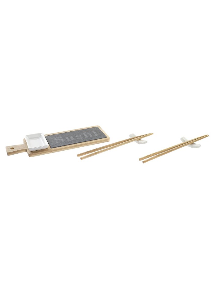 Sushi Set DKD Home Decor Bamboo Board Natural Oriental 28 x 9 x 2 cm (3 Pieces) (6 Pieces)