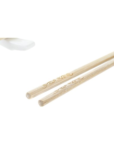 Set de Sushi DKD Home Decor Bambú Pizarra Natural Oriental 28 x 9 x 2 cm (3 Piezas) (6 Piezas)
