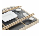 Sushi Set DKD Home Decor Bamboo Board Black Natural Oriental 25 x 19 x 3 cm