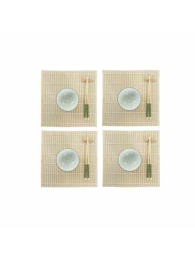 Set de Sushi DKD Home Decor 14,5 x 14,5 x 31 cm Verde Gres Oriental (16 Piezas)