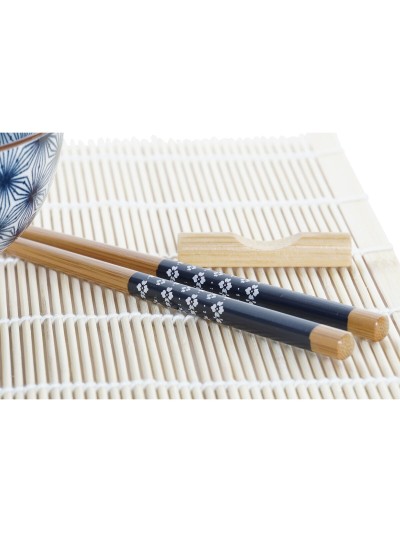 Sushi Set DKD Home Decor 14,5 x 14,5 x 31 cm Blue Stoneware Oriental (16 Pieces)