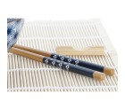 Set de sushi DKD Home Decor 14,5 x 14,5 x 31 cm Bleu Grès Oriental (16 Pièces)