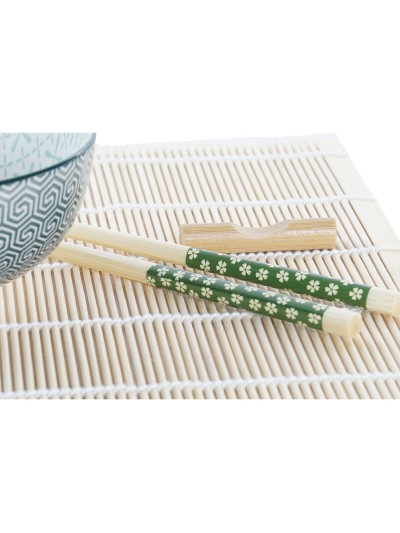 Set de Sushi DKD Home Decor 14,5 x 14,5 x 31 cm Verde Gres Oriental (16 Piezas)