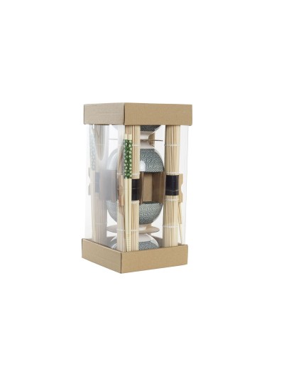 Set de sushi DKD Home Decor 14,5 x 14,5 x 31 cm Vert Grès Oriental (16 Pièces)