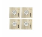 Set de sushi DKD Home Decor Bambou Grès Blanc Oriental 14,5 x 14,5 x 31 cm (16 Pièces)
