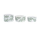 Set de Aperitivo DKD Home Decor Bambú Gres Hojas Tropical 4 Piezas 18 x 18 x 1 cm