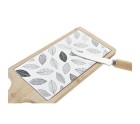 Appetizer Set DKD Home Decor White/Black Bamboo Stoneware Sheets Cottage 3 Pieces 33 x 12 x 1 cm (3 piezas)