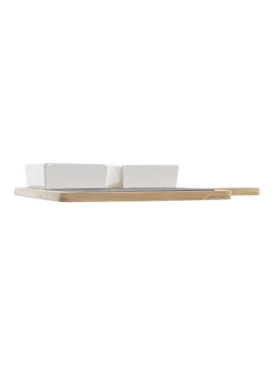 Appetizer Set DKD Home Decor Tapas Bamboo Stoneware Board 3 Pieces 31 x 20 x 5 cm