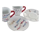 Cup DKD Home Decor Multicolour Metal Stoneware 130 ml