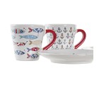 Cup DKD Home Decor Multicolour Metal Stoneware 130 ml