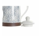 Teapot DKD Home Decor Blue White Brown Rubber wood Stoneware