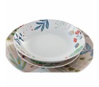 Service de Vaisselle DKD Home Decor Multicouleur Porcelaine Fleurs Urbaine 27 x 27 x 3 cm 18 Pièces (18 pcs)