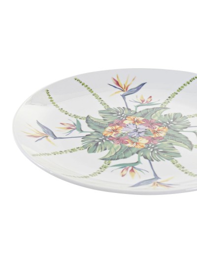 Service de Vaisselle DKD Home Decor Blanc Multicouleur Porcelaine Tropical 18 Pièces