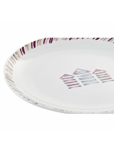 Set de Vajilla DKD Home Decor Azul Blanco Granate Porcelana Mediterráneo Marino 18 Piezas