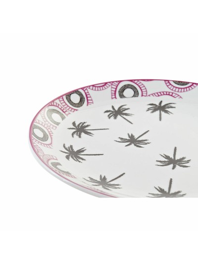 Set de Vajilla DKD Home Decor Azul Multicolor Turquesa Porcelana Colonial Africano 27 x 27 x 2,5 cm 18 Piezas (18 pcs)