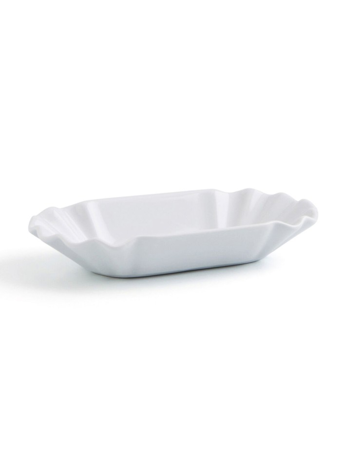Snack tray Quid Gastro Fun White Ceramic 20,5 x 11 x 3,5 cm (12 Units) (Pack 12x)