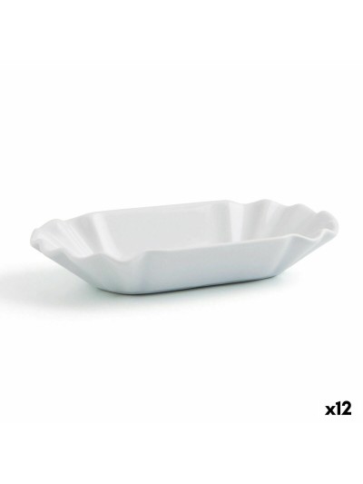 Bandeja de Aperitivos Quid Gastro Fun Blanco Cerámica 20,5 x 11 x 3,5 cm (12 Unidades) (Pack 12x)