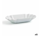 Bandeja de Aperitivos Quid Gastro Fun Blanco Cerámica 20,5 x 11 x 3,5 cm (12 Unidades) (Pack 12x)