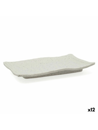 Plato Llano Bidasoa Ikonic Rectangular Gris Plástico (20,7 x 13 x 2 cm) (Pack 12x)