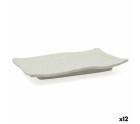 Plato Llano Bidasoa Ikonic Rectangular Gris Plástico (20,7 x 13 x 2 cm) (Pack 12x)