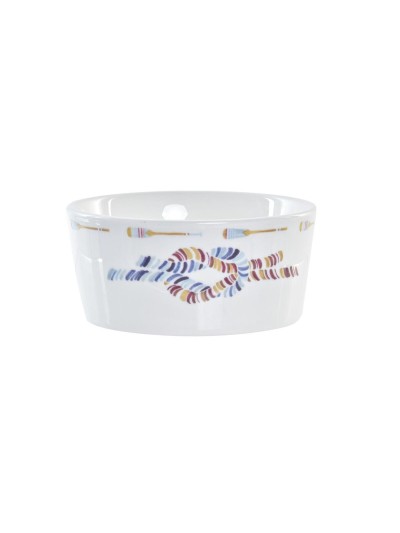 Set de Aperitivo DKD Home Decor Azul Natural Bambú Gres Mediterráneo 19,7 x 19,7 x 1 cm (5 pcs)