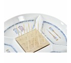 Bandeja de Aperitivos DKD Home Decor Azul Natural Bambú Gres Mediterráneo 23,5 x 23,5 x 7 cm