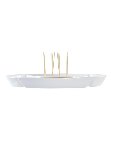 Snack tray DKD Home Decor Blue Natural Bamboo Stoneware Mediterranean 23,5 x 23,5 x 7 cm