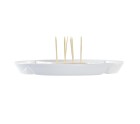 Snack tray DKD Home Decor Blue Natural Bamboo Stoneware Mediterranean 23,5 x 23,5 x 7 cm