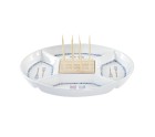Snack tray DKD Home Decor Blue Natural Bamboo Stoneware Mediterranean 23,5 x 23,5 x 7 cm