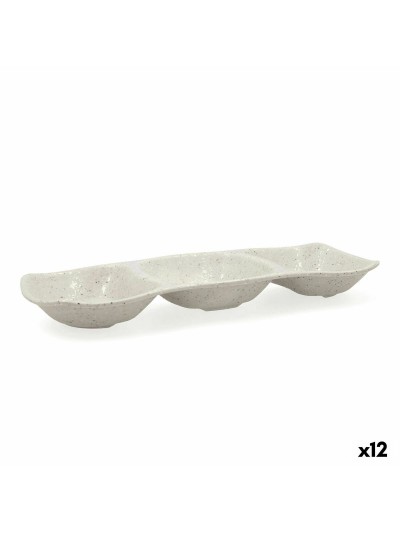 Snack tray Bidasoa Ikonic Grey Plastic Melamin 28,6 x 10,9 x 3,1 cm (12 Units) (Pack 12x)