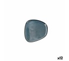 Flat plate Bidasoa Ikonic Ceramic Blue (14 x 13,6 x 0,8 cm) (Pack 12x)