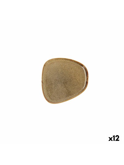 Flat plate Bidasoa Ikonic Ceramic Brown (14 x 13,6 x 0,8 cm) (Pack 12x)