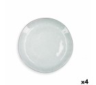 Flat Plate Quid Boreal Blue Ceramic 27 cm (4 Units)