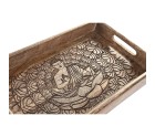 Set of trays DKD Home Decor 2 Units Brown Dark brown Mango wood (2 Units)